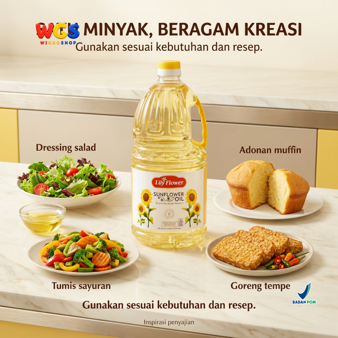 Lily flower Sunflower Cooking Oil 2 ltr - Sunflower Cooking Oil