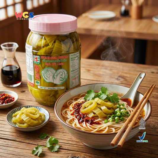 LinLin Pickled Sour Mustard 900g - Acar Sawi Asam Asin Halal untuk Tumisan, Sup, Hotpot & Mie