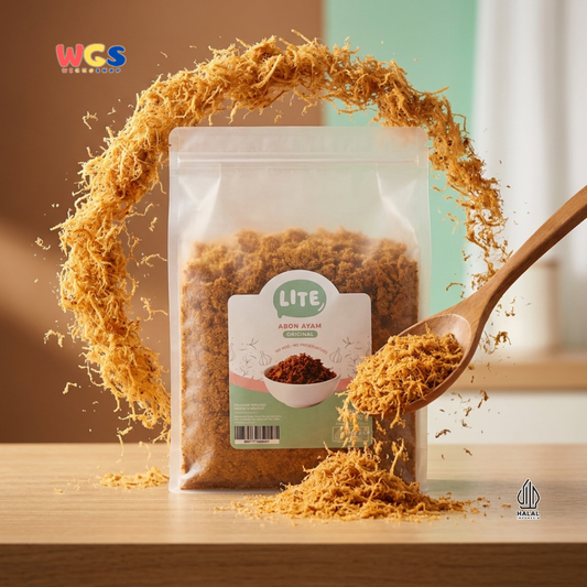 Lite Abon Ayam Original 1000g - Abon Ayam Kering Siap Saji Topping Nasi Bubur Roti Lauk Praktis