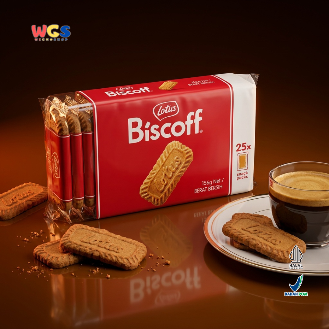 Lotus Biscoff Biscuit 25 x 6,25g 156g - Biskuit Karamel Snack Pack Halal