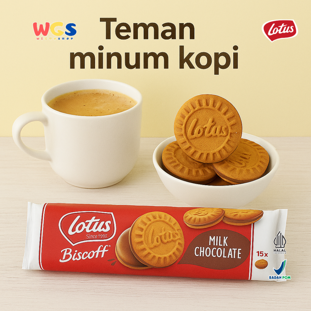 Lotus Biscoff Sandwich Biscuit Milk Chocolate Cream 150g – Biskuit Karamel Isi Cokelat
