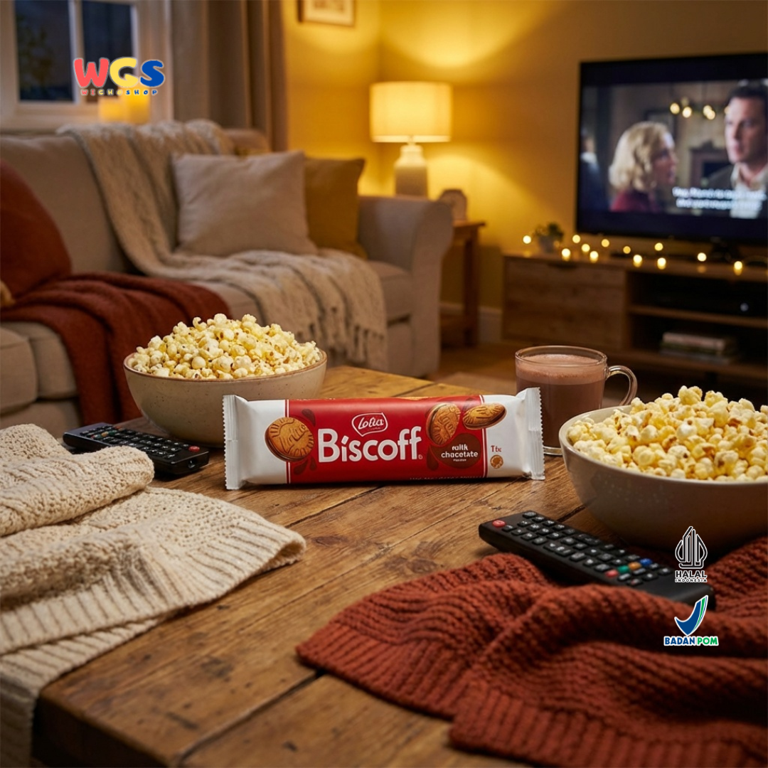 Lotus Biscoff Sandwich Biscuit Milk Chocolate Flavour 110g – Biskuit Karamel Isi Cokelat Susu
