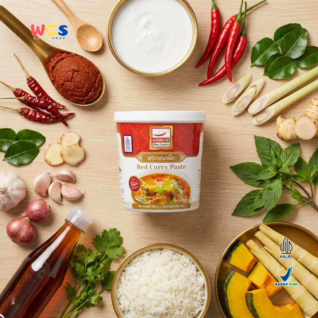 Mae Supen Red Curry Paste 400g - Authentic Thai Red Curry Paste