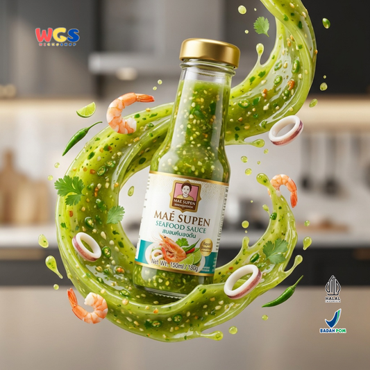 Mae Supen Seafood Sauce 150ml (180g) - Saus Seafood Thailand Pedas Asam Ikan Udang Cumi Kerang Masakan Thai