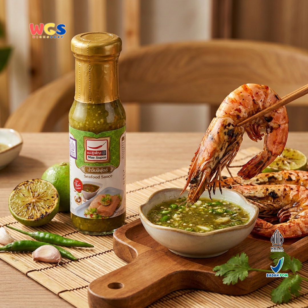 Mae Supen Seafood Sauce 150ml (180g) - Saus Seafood Thailand Pedas Asam Ikan Udang Cumi Kerang Masakan Thai