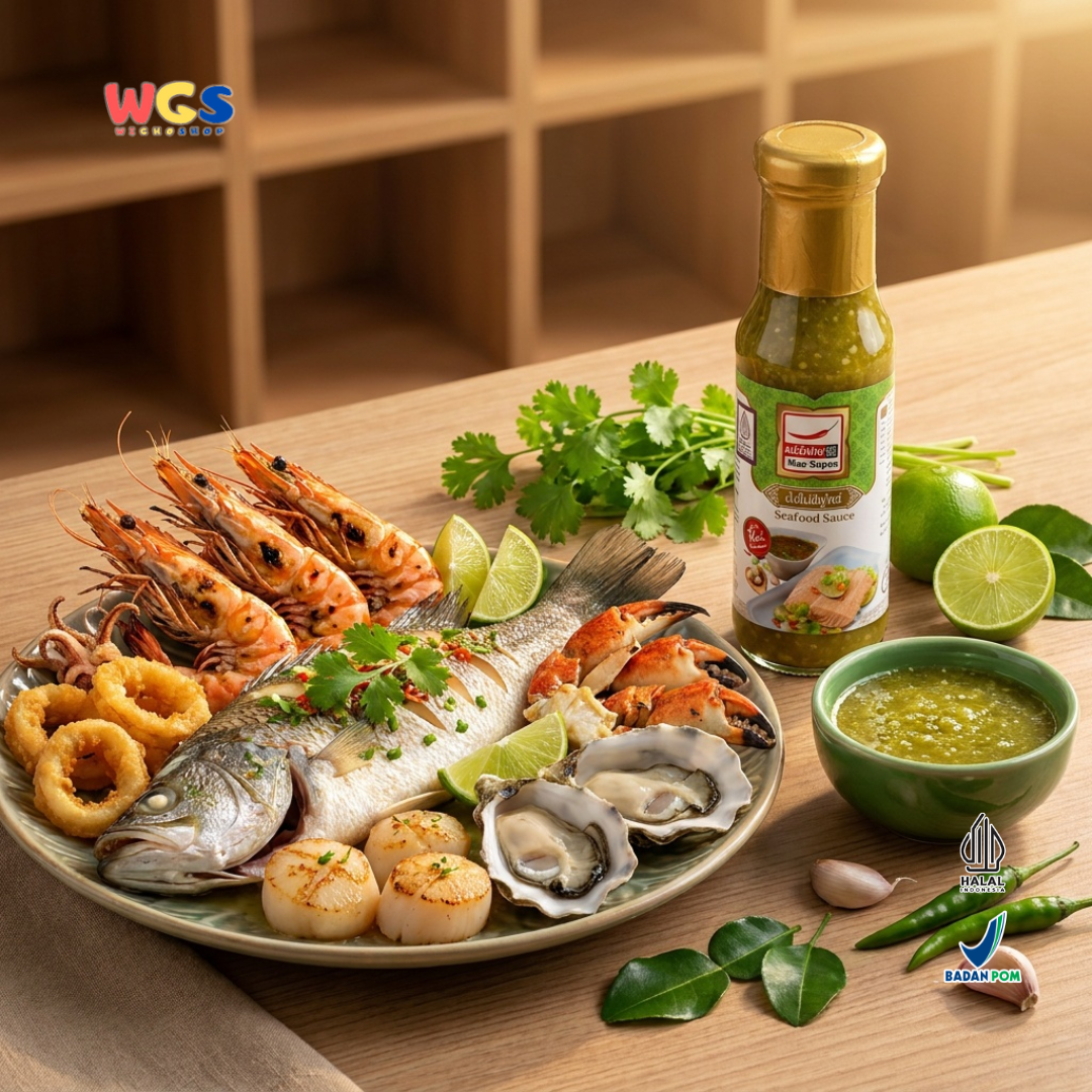 Mae Supen Seafood Sauce 150ml (180g) - Saus Seafood Thailand Pedas Asam Ikan Udang Cumi Kerang Masakan Thai
