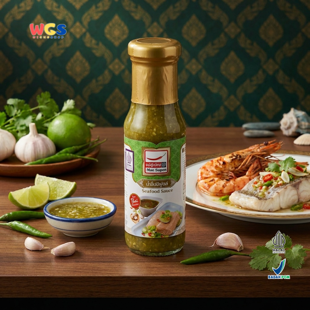 Mae Supen Seafood Sauce 150ml (180g) - Saus Seafood Thailand Pedas Asam Ikan Udang Cumi Kerang Masakan Thai