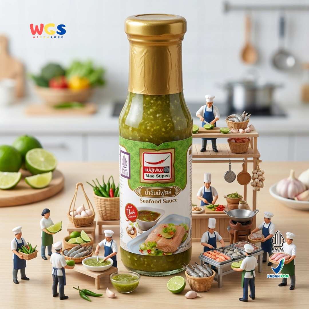 Mae Supen Seafood Sauce 150ml (180g) - Saus Seafood Thailand Pedas Asam Ikan Udang Cumi Kerang Masakan Thai