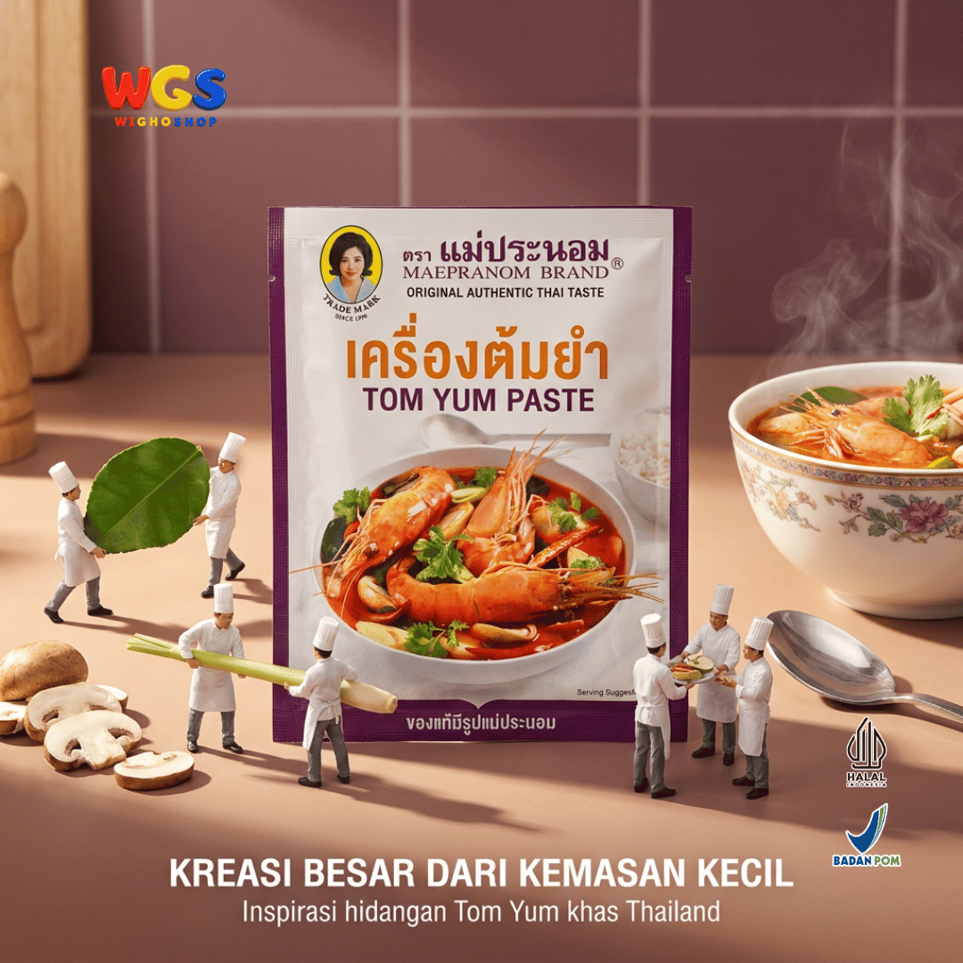 Maepranom Tom Yum Paste 50g - Bumbu Tomyam Thailand Sachet untuk Sup