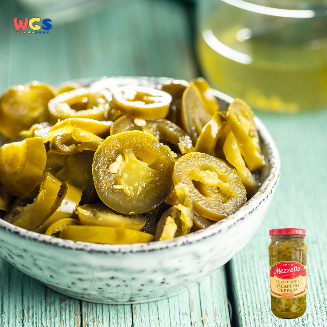Mezzetta Sliced Tamed Jalapeño Peppers 473 mL – Jalapeño Irisan Pedas Sedang, Lezat dan Serbaguna