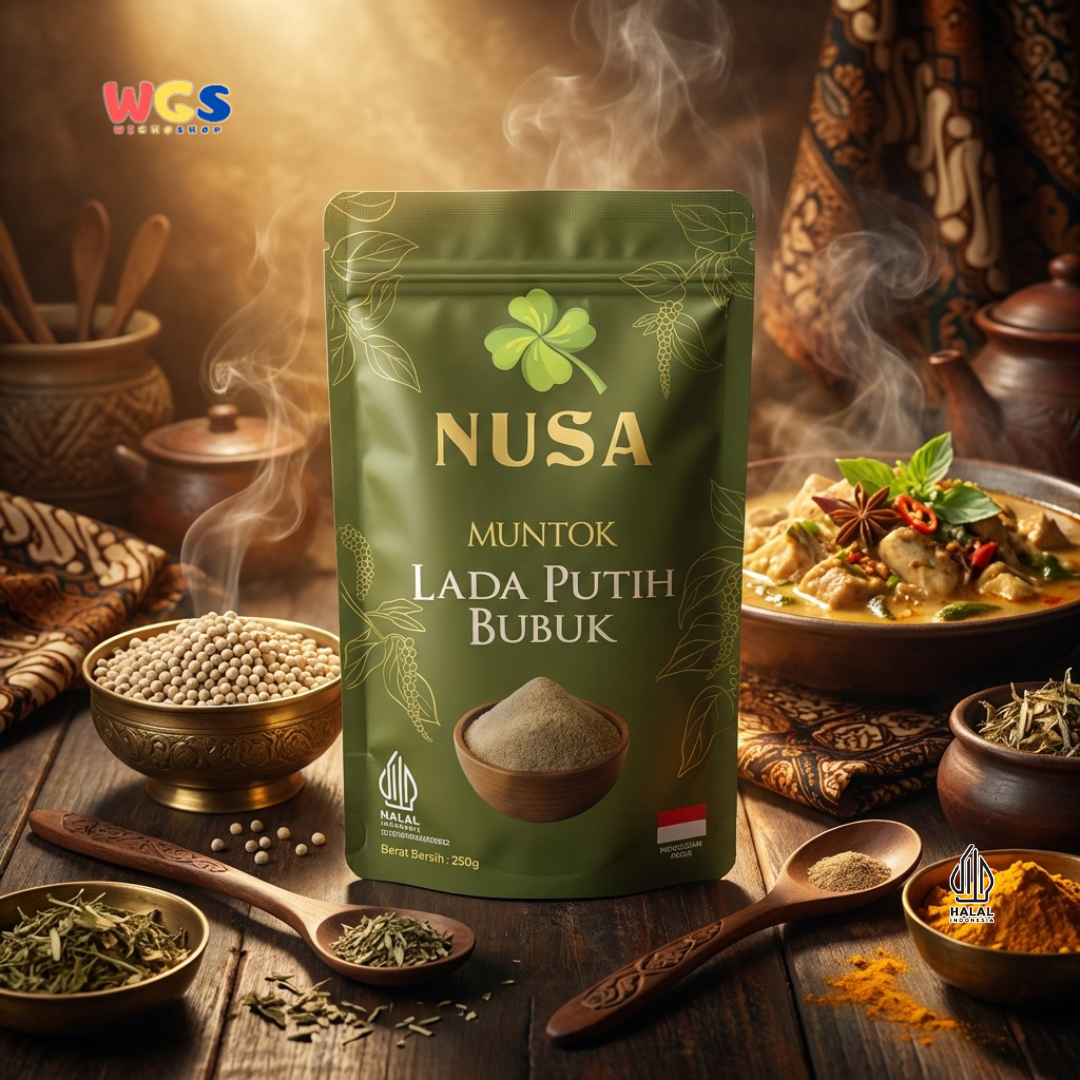 NUSA Muntok Lada Putih Bubuk 250g - Merica Putih Halus Asli Bumbu Dapur Premium