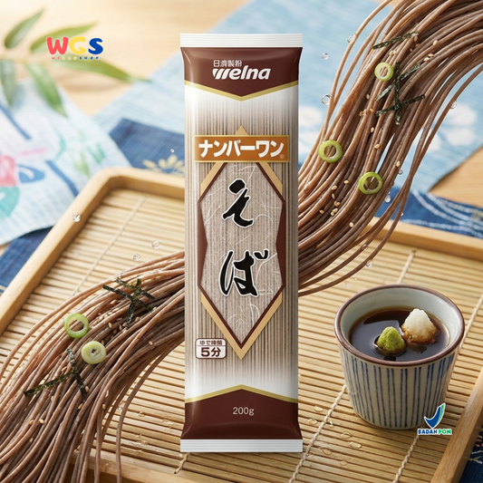 Nisshin Seifun Welna Soba Number One 200g - Mie Soba Jepang Kering Buckwheat Noodle Kuah Dingin Zaru Soba Sup Salad Noodle