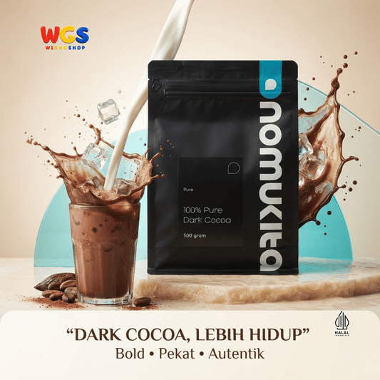 Nomukita 100% Pure Dark Cocoa 500g - Bubuk Cokelat Kakao Murni Tanpa Gula untuk Minuman Cafe Kue Baking Halal