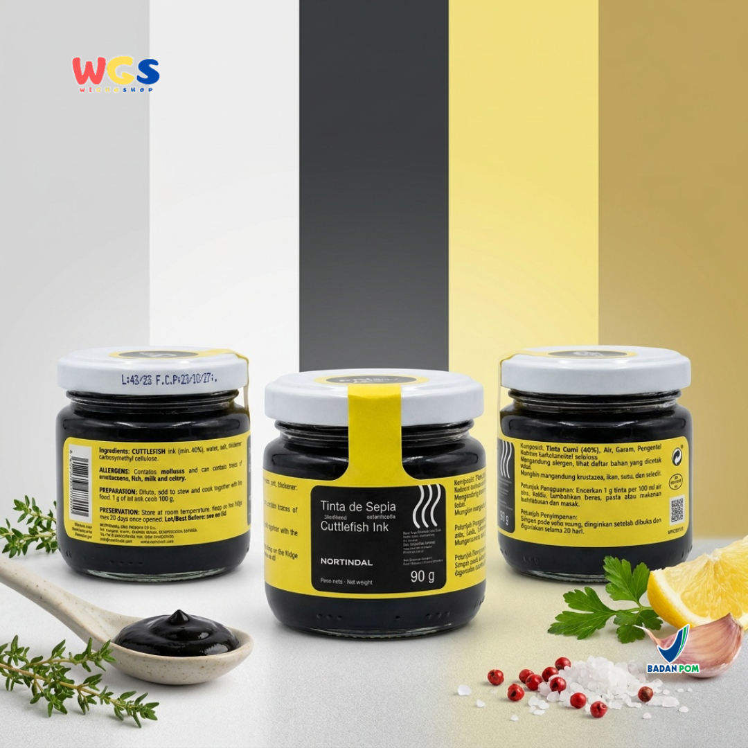 Nortindal Cuttlefish Ink 90g - Tinta Cumi Sepia Nero di Seppia Saus Hitam Pasta Risotto Paella Seafood