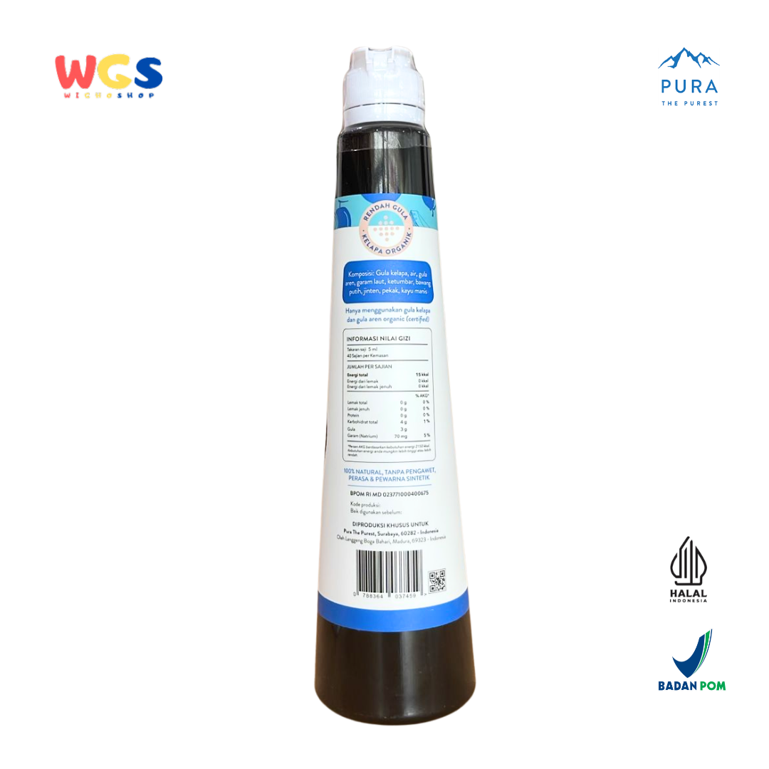 PURA Kecap Manis Kelapa Purest Sweet Sauce 200ml Rendah Gula Organik Bebas Kedelai