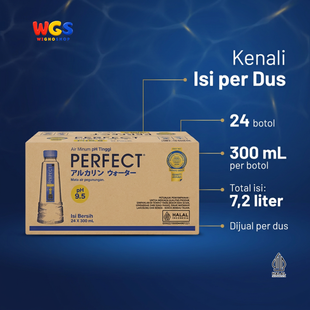 Perfect Alkaline Water 300ml x 24 Botol - Air Minum Alkali pH 9.5 1 Dus