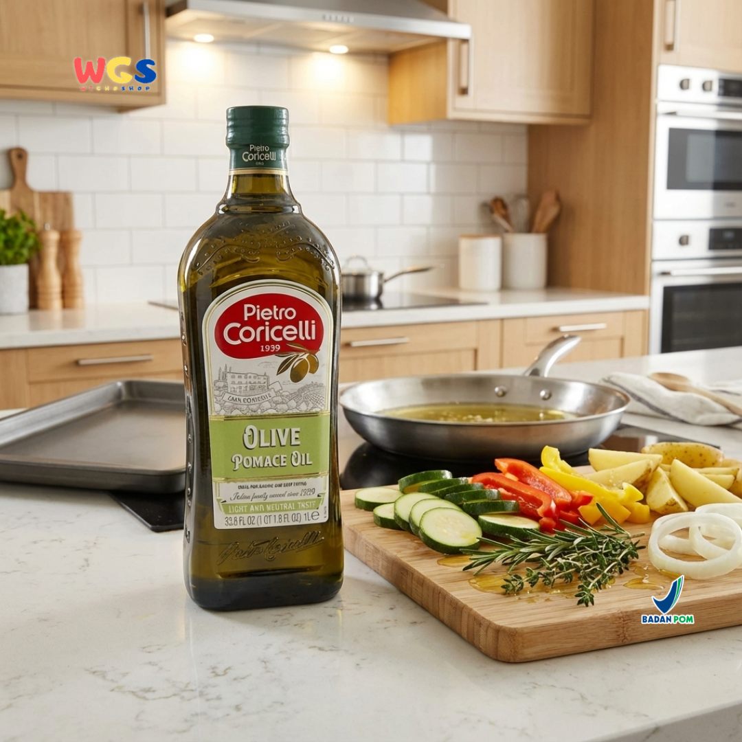 Pietro Coricelli Olive Pomace Oil 1L – Minyak Zaitun untuk Menggoreng & Memasak Suhu Tinggi
