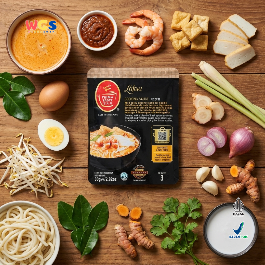 Prima Taste Laksa Cooking Sauce 80g – Authentic Singaporean Laksa Seasoning for 2-3 Servings