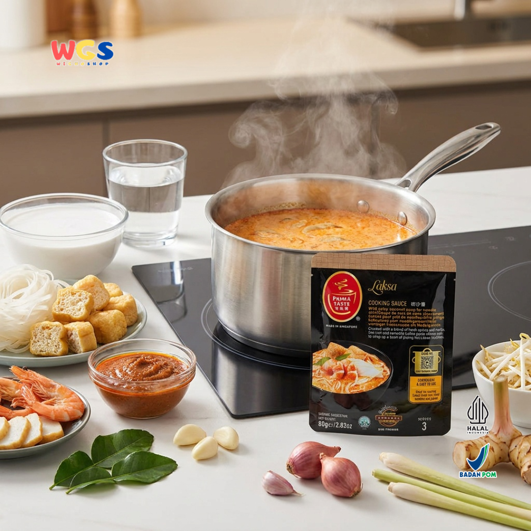 Prima Taste Laksa Cooking Sauce 80g – Authentic Singaporean Laksa Seasoning for 2-3 Servings
