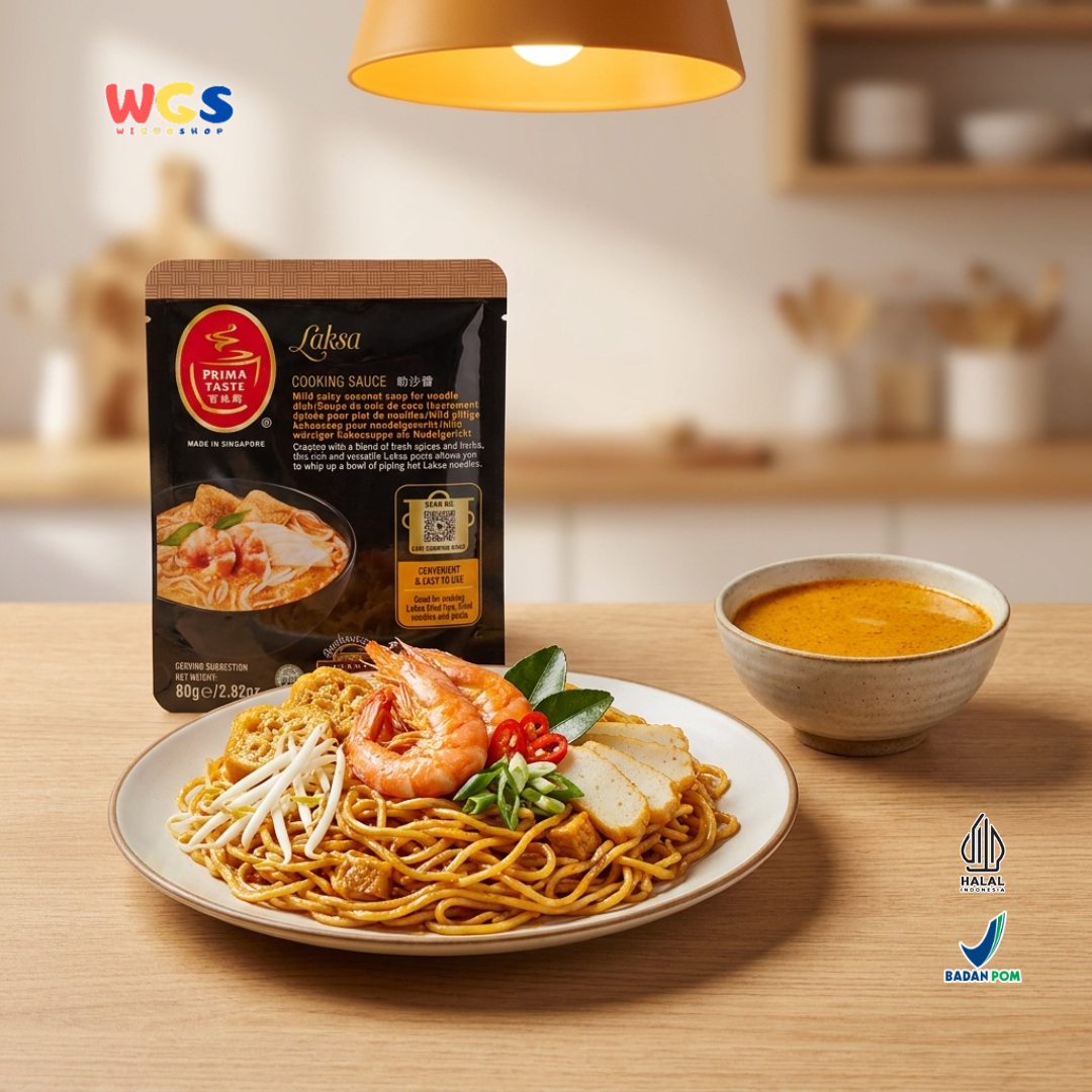 Prima Taste Laksa Cooking Sauce 80g – Authentic Singaporean Laksa Seasoning for 2-3 Servings