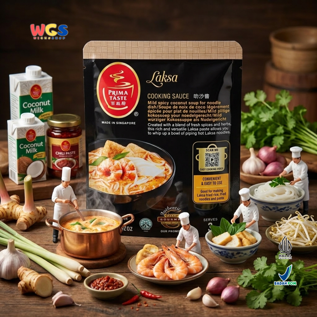 Prima Taste Laksa Cooking Sauce 80g – Authentic Singaporean Laksa Seasoning for 2-3 Servings
