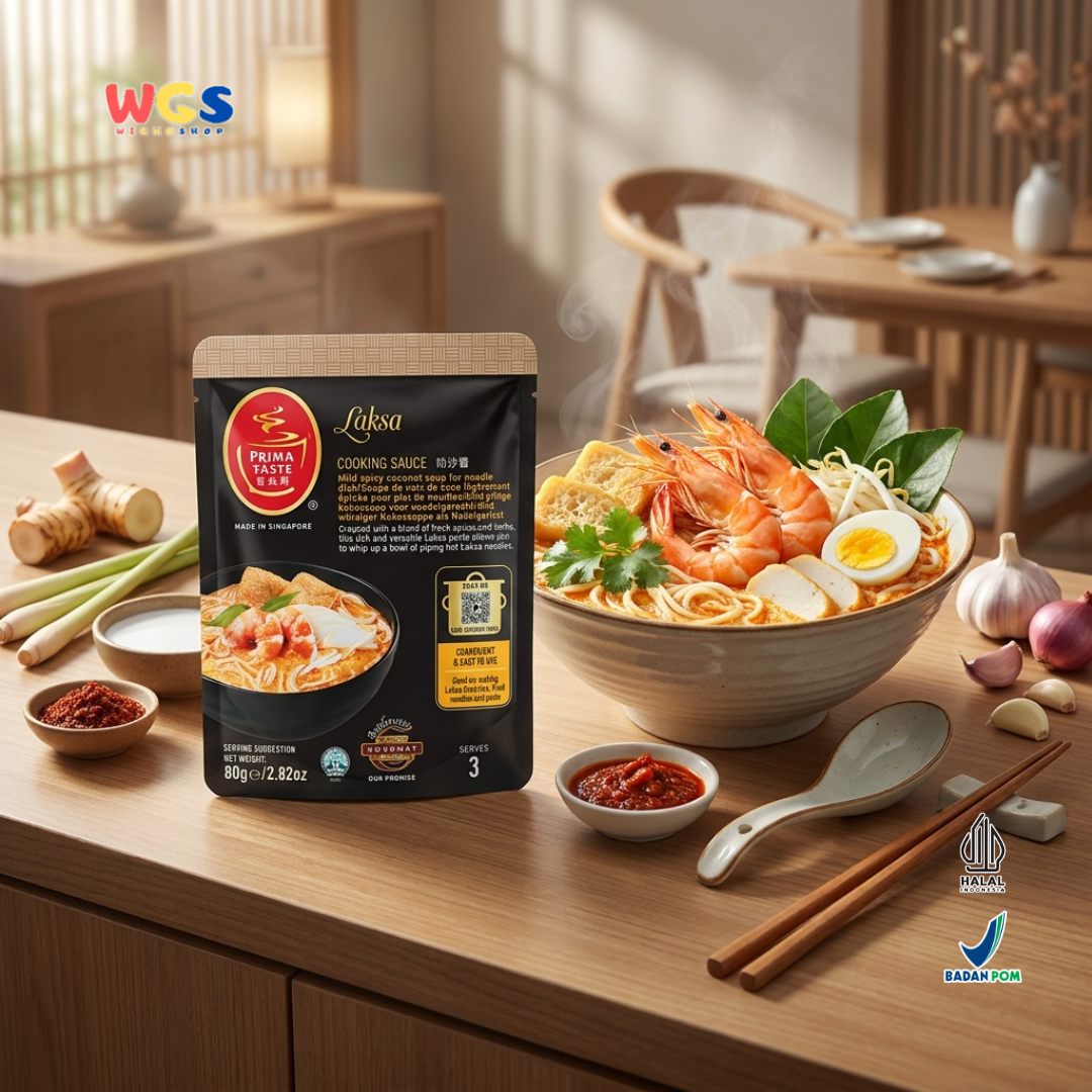 Prima Taste Laksa Cooking Sauce 80g - Bumbu Pasta Laksa Singapura Siap Pakai Kuah Santan Mie 3 Porsi
