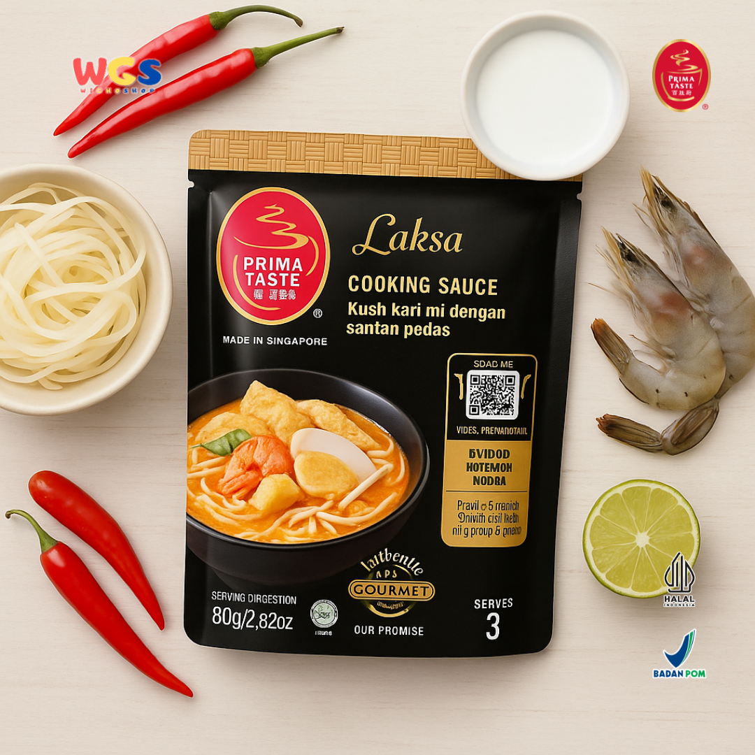 Prima Taste Laksa Cooking Sauce 80g – Bumbu Laksa Otentik Singapura untuk 2-3 Porsi