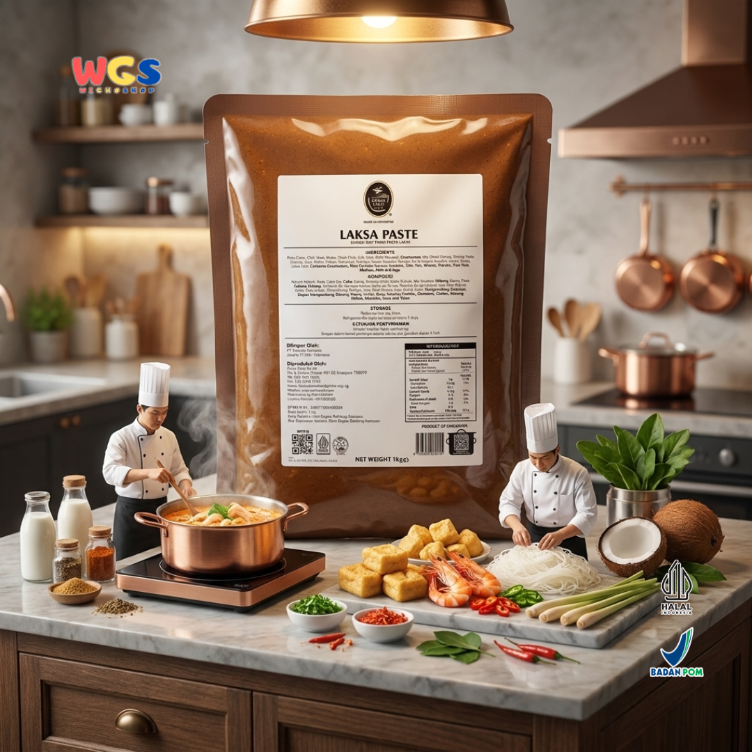 Prima Taste Laksa Paste 1kg - Bumbu Laksa Singapura Siap Pakai Kuah Mie Laksa Seafood Restoran Catering