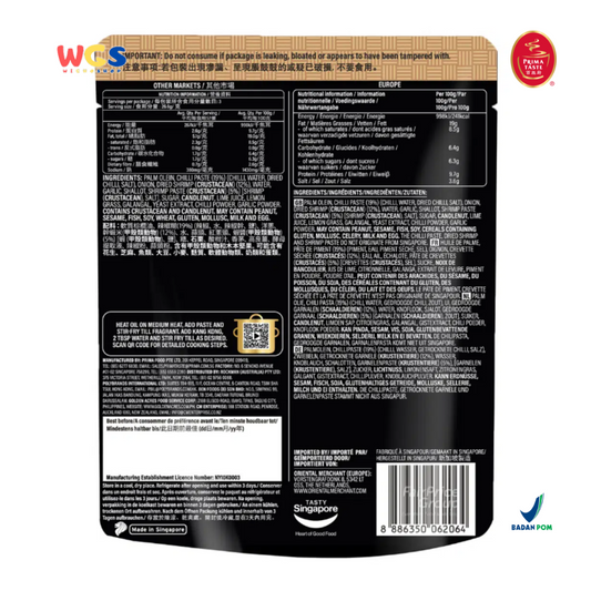 Prima Taste Sambal Belachan Cooking Sauce 80g – Spicy Seasoning for Vegetables, Rice, and Seafood