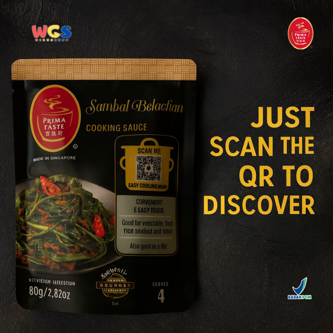 Prima Taste Sambal Belachan Cooking Sauce 80g – Bumbu Masak Pedas untuk Sayur, Nasi, dan Seafood