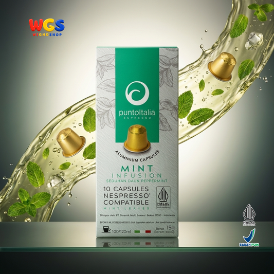 Punto Italia Espresso Mint Infusion 10 Kapsul 15g - Daun Peppermint Kapsul Nespresso Seduhan Mint Hangat Dingin