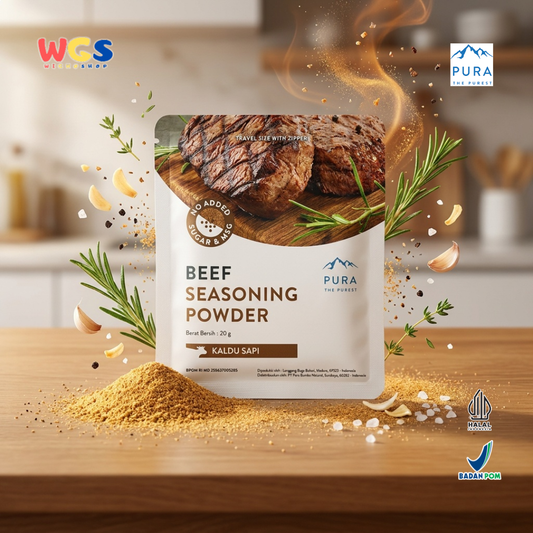 Pura Beef Seasoning Powder 20g - Kaldu Sapi No MSG Bumbu Sup Tumisan Panggang Daging Travel Size Halal