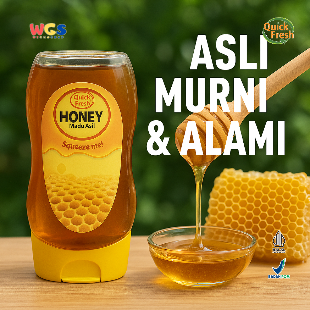 Quick Fresh Honey Madu Asli Winnie the Pooh 425g – Madu Murni Squeeze Bottle
