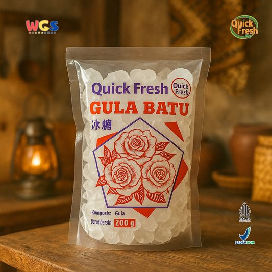 Quick Fresh Rock Sugar 200g - Pure Sugar Crystals for Healthy Drinks & Food