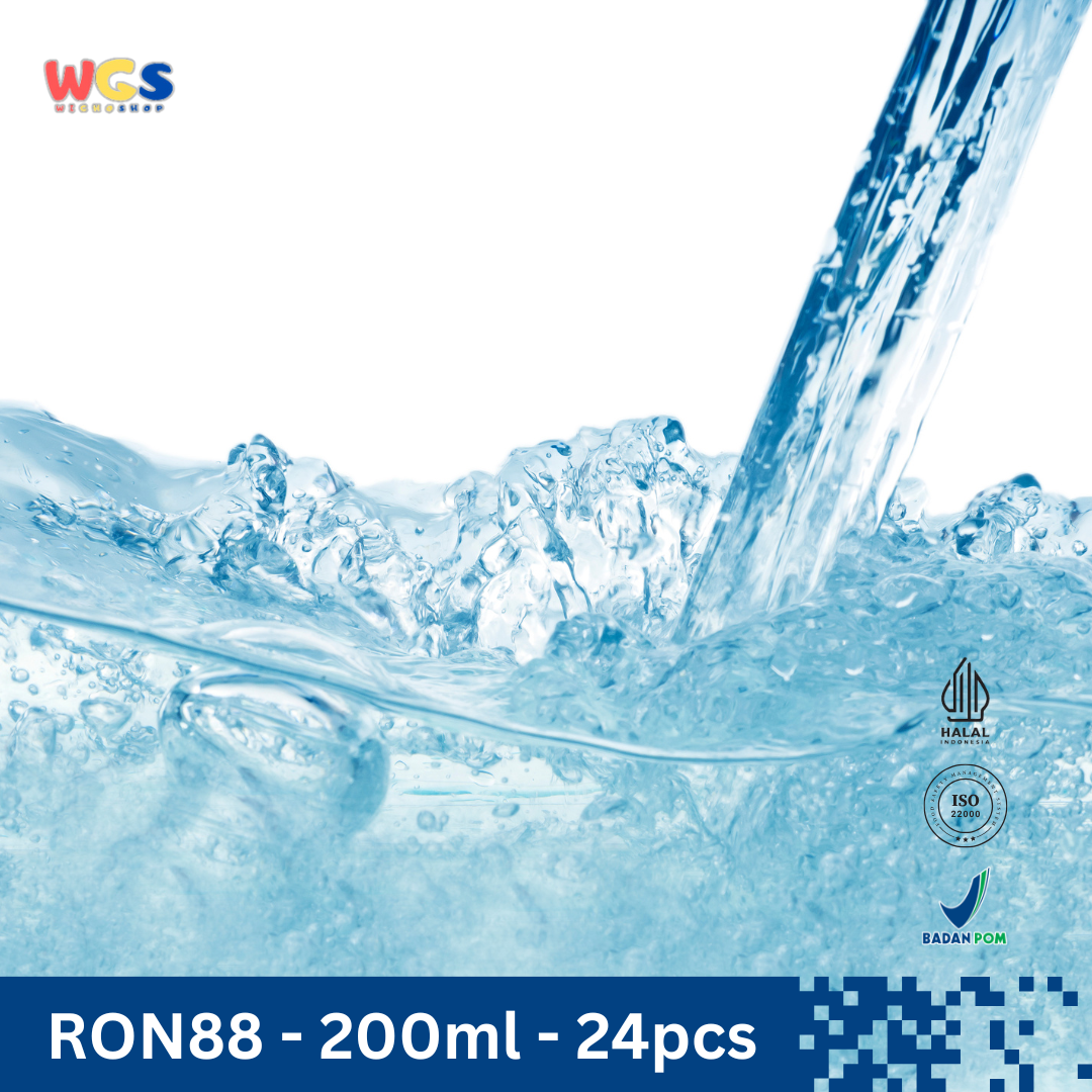 RON88 Air Mineral Botol 200ml (24 pcs) – Air Pegunungan Murni dalam Kemasan Praktis