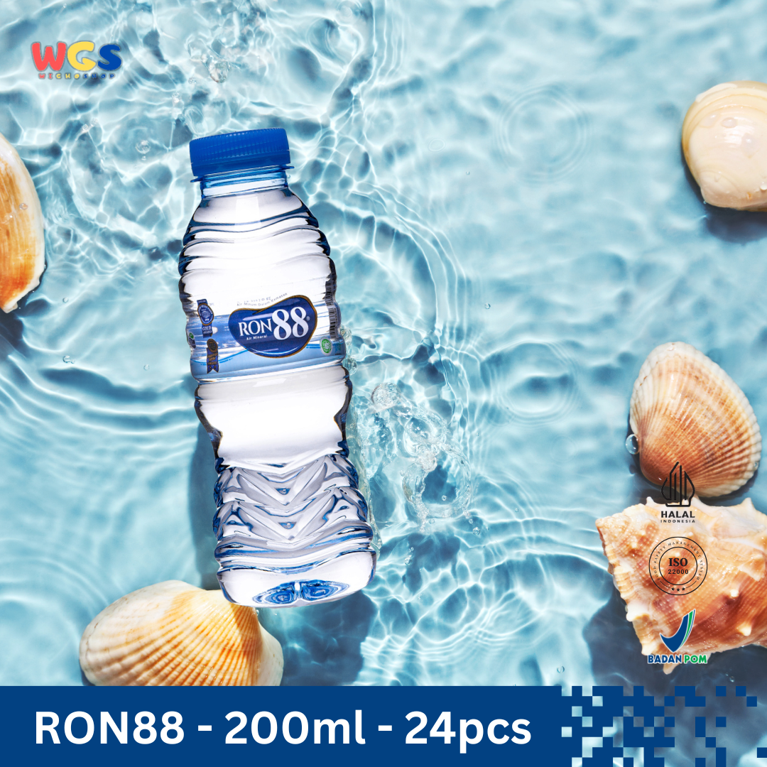 RON88 Air Mineral Botol 200ml (24 pcs) – Air Pegunungan Murni dalam Kemasan Praktis
