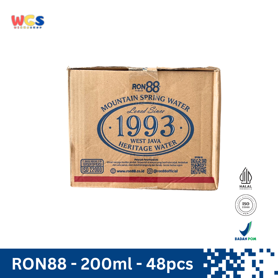 RON88 Air Mineral Gelas 200ml (48 pcs) – Kesegaran Air Pegunungan dengan Kualitas Terbaik