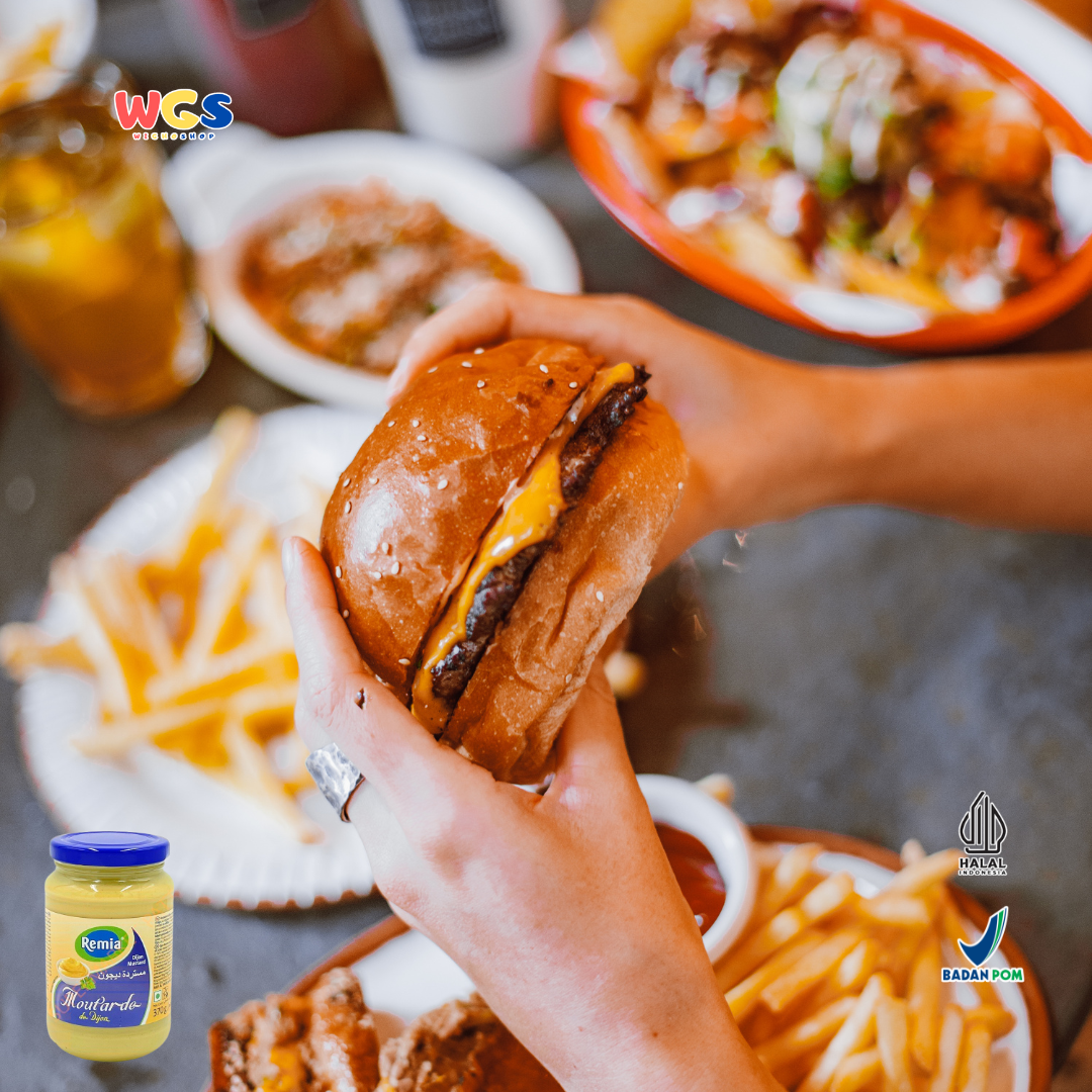 Remia Dijon Mustard 370g – Mustard Khas Prancis Rasa Tajam dan Creamy, Cocok untuk Sandwich & Saus