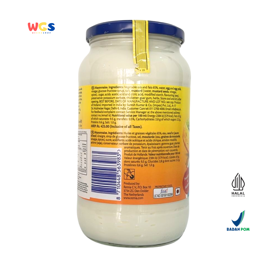 Remia Mayonnaise 1000ml – Delicious, Creamy, and Versatile Mayonnaise for Various Dishes