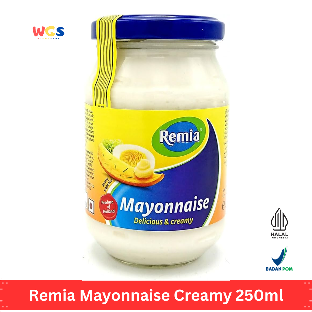 Remia Mayonnaise Delicious & Creamy 250ml / 241g – Mayones Premium, Lembut, dan Gurih dari Belanda
