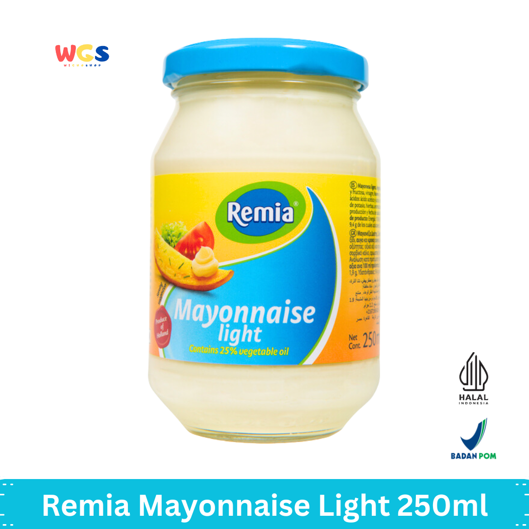 Remia Mayonnaise Light 250ml / 257g – Mayones Rendah Lemak, Lebih Sehat & Tetap Lezat