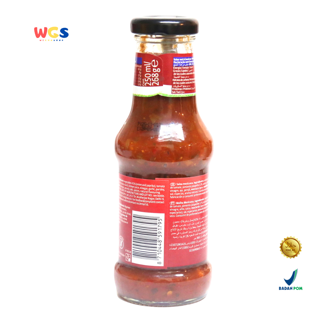 Remia Mexican Salsa Hot & Spicy 250ml – Saus Salsa Pedas Segar khas Meksiko untuk Nachos & Taco