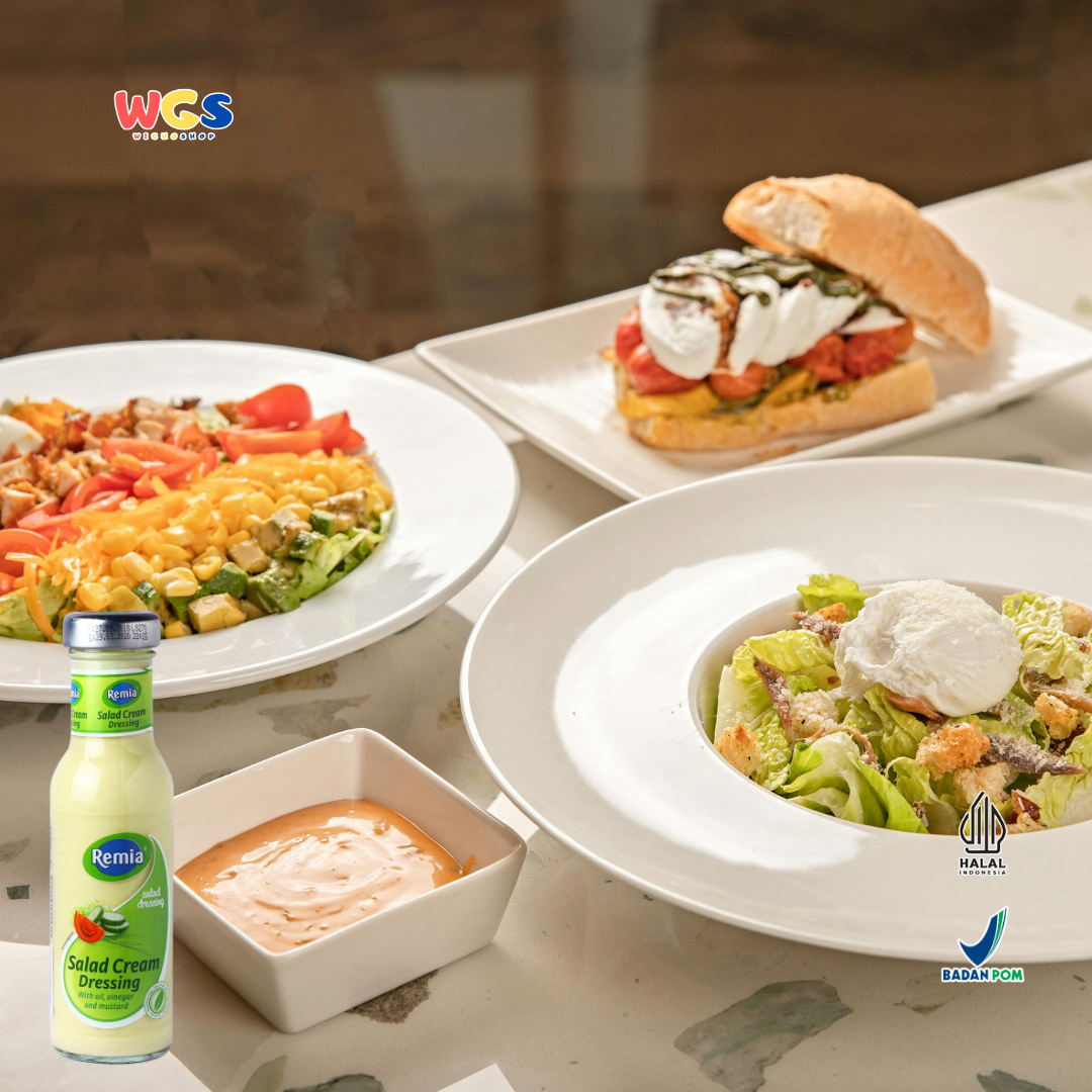 Remia Salad Cream Dressing 250ml – Delicious Salad Dressing with Oil, Mustard, and Vinegar