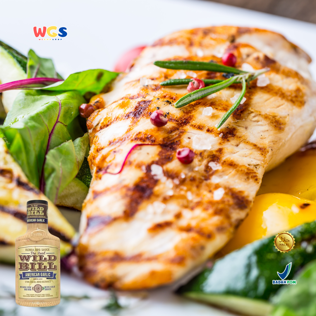 Remia Wild Bill American Garlic BBQ Sauce 450ml – Saus BBQ Krim Bawang Putih untuk Grill & Daging