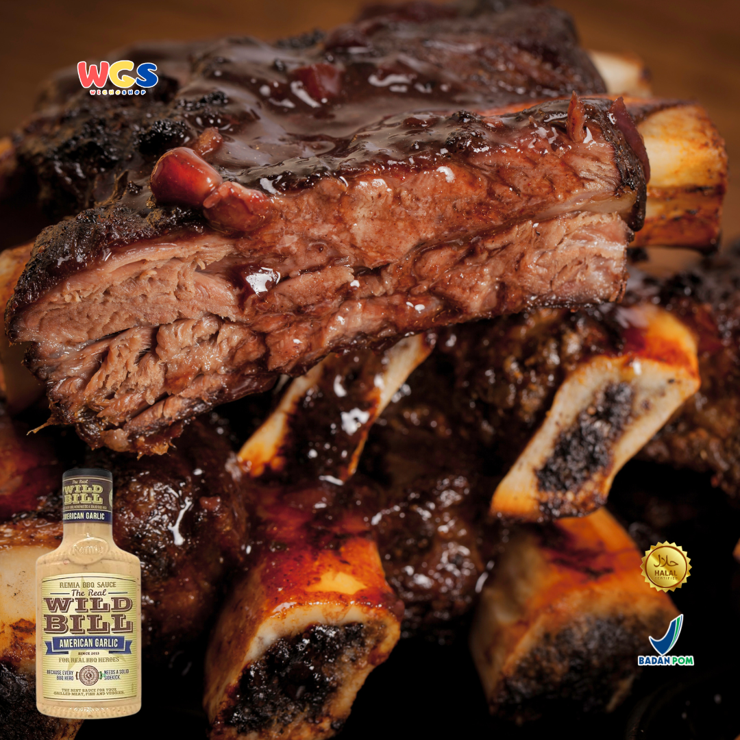 Remia Wild Bill American Garlic BBQ Sauce 450ml – Saus BBQ Krim Bawang Putih untuk Grill & Daging