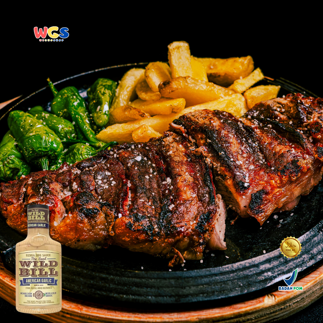 Remia Wild Bill American Garlic BBQ Sauce 450ml – Saus BBQ Krim Bawang Putih untuk Grill & Daging