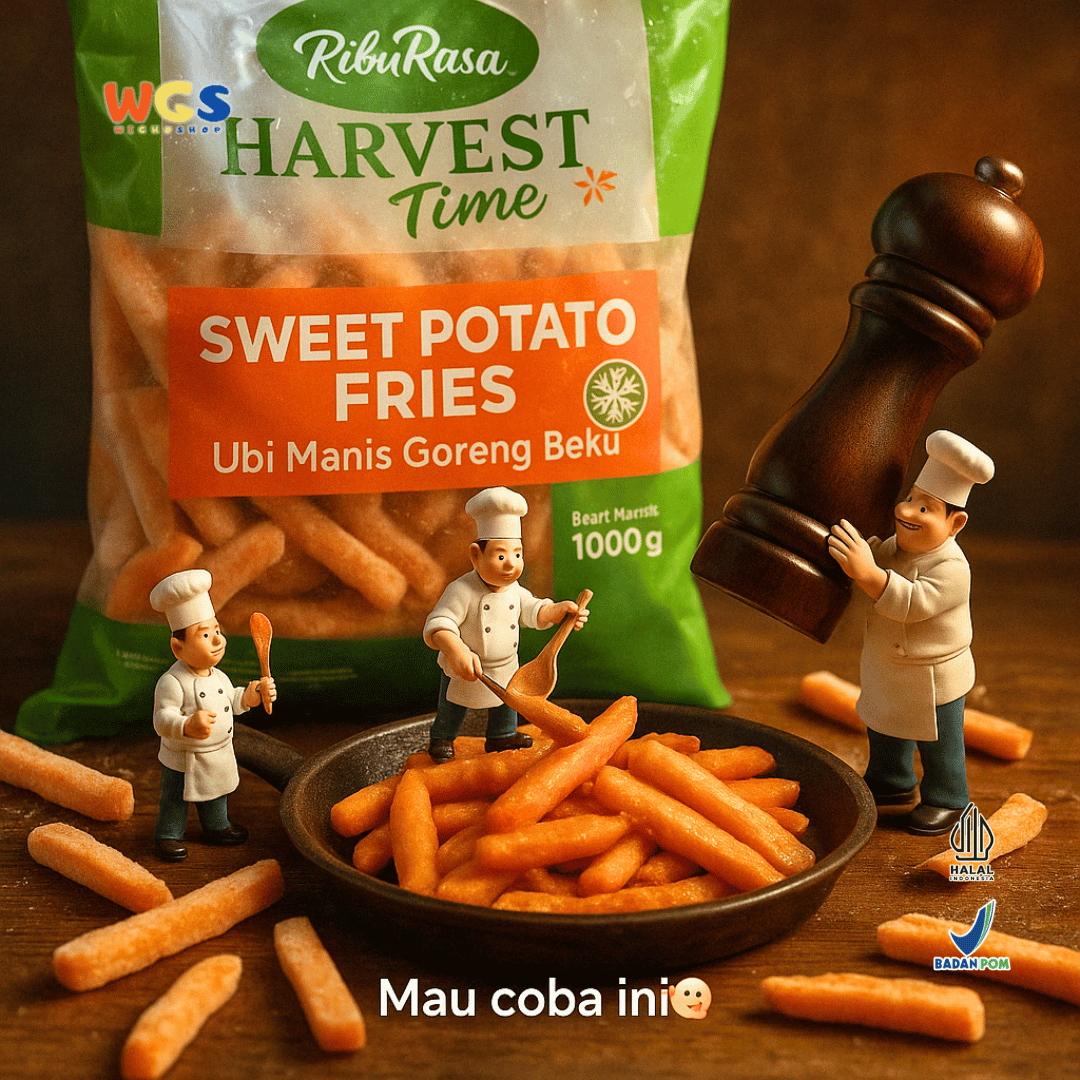RibuRasa Harvest Time Sweet Potato Fries 1000g – Ubi Manis Goreng Beku Praktis & Renyah