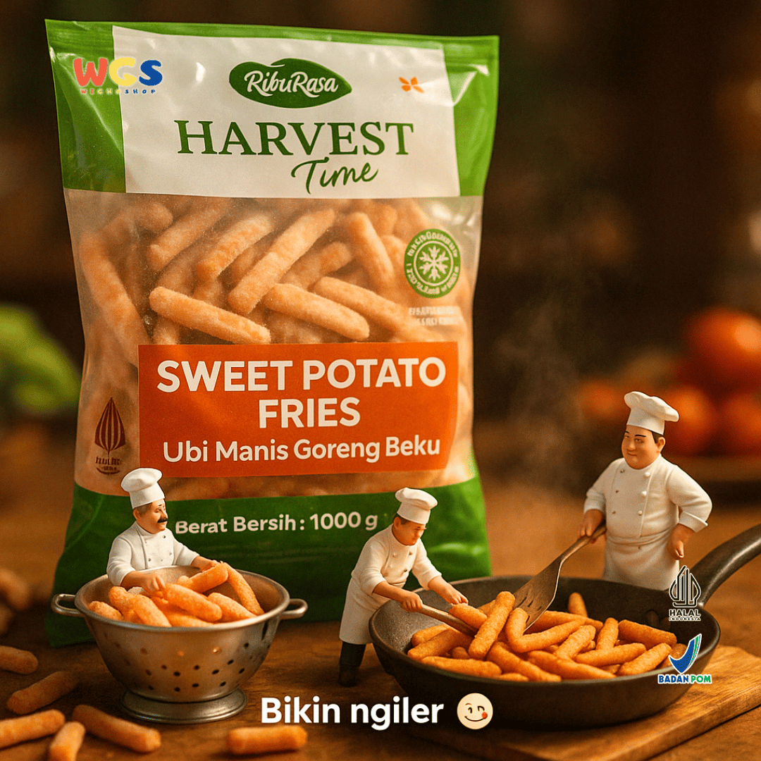 RibuRasa Harvest Time Sweet Potato Fries 1000g – Ubi Manis Goreng Beku Praktis & Renyah