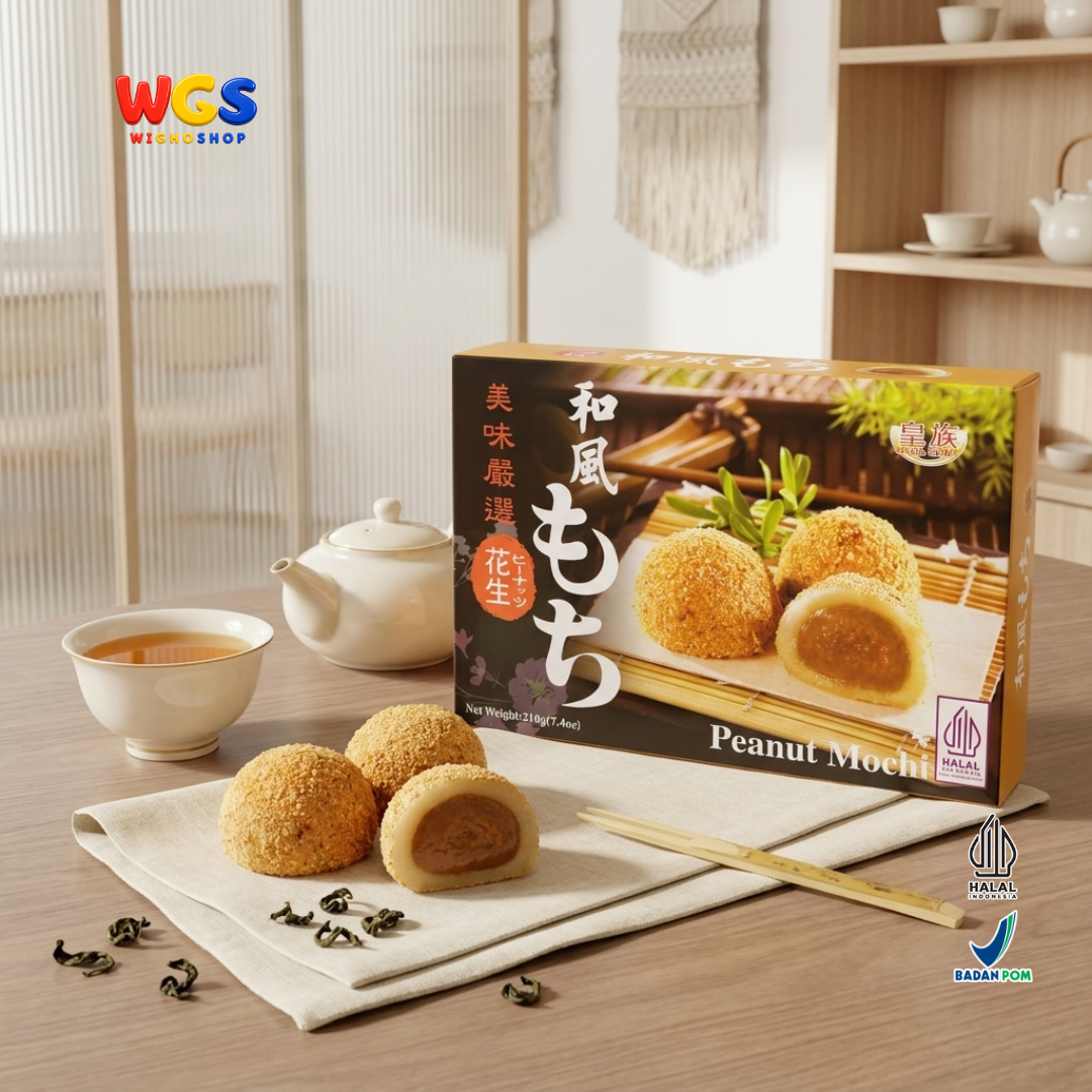 Royal Family Peanut Mochi 210g - Kue Mochi Isi Selai Kacang Salut Kacang 6 Pieces Camilan Taiwan Halal