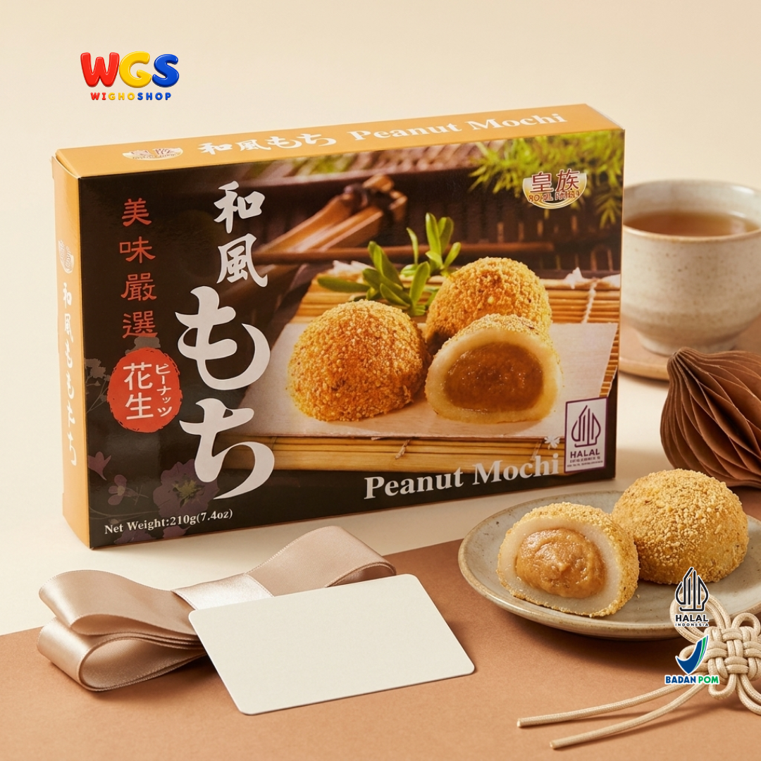 Royal Family Peanut Mochi 210g - Kue Mochi Isi Selai Kacang Salut Kacang 6 Pieces Camilan Taiwan Halal